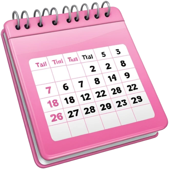 pink calendar emoji