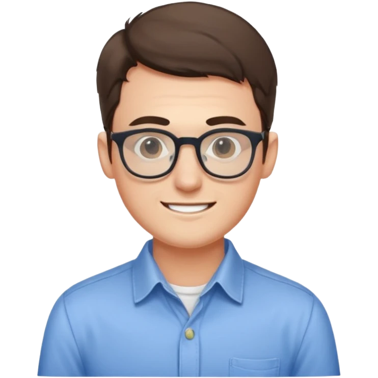 An outgoing marketer male in his late 20s, bespectacled and cheerful image emoji