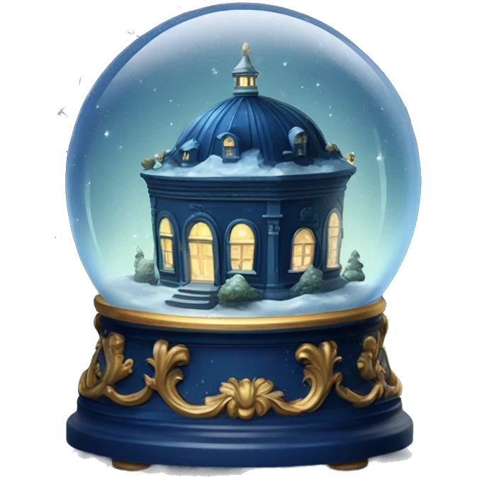 vintage dark blue rococo night sky snow globe emoji