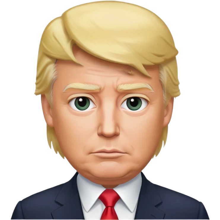 Donald Trump with blonde hair and suit emoji