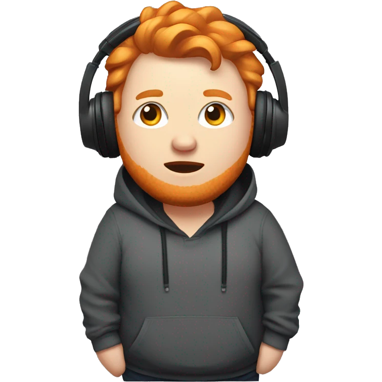 obese ginger twitch streamer wearing headset and hoodie emoji