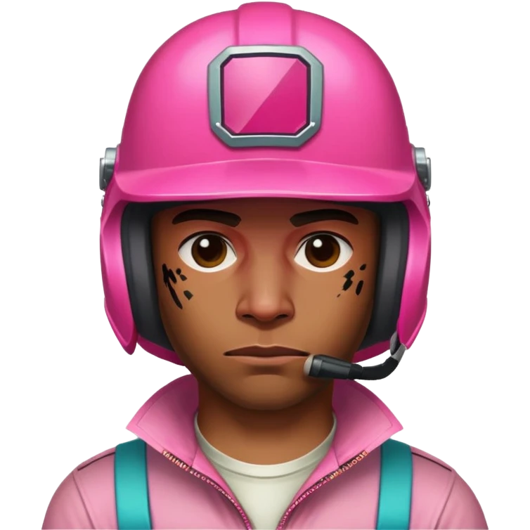 Герой из игры Hotline Miami в розовом шлеме emoji