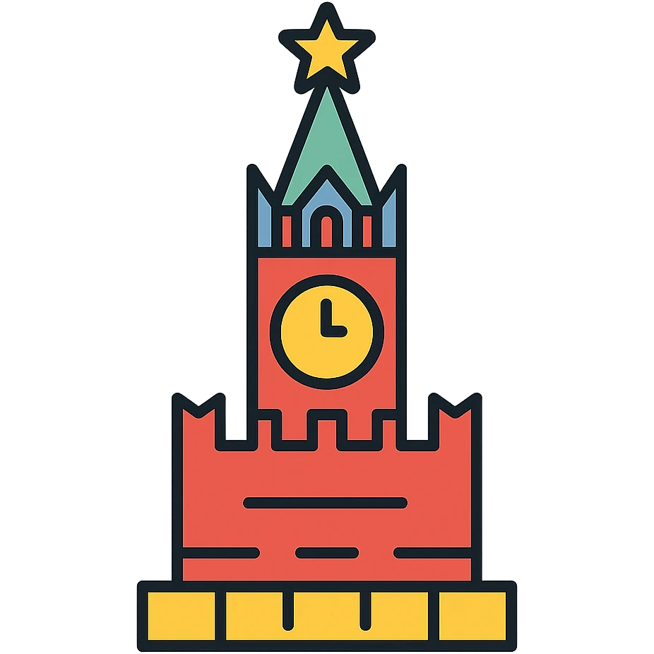 Spasskaya Tower, color outline icon style emoji
