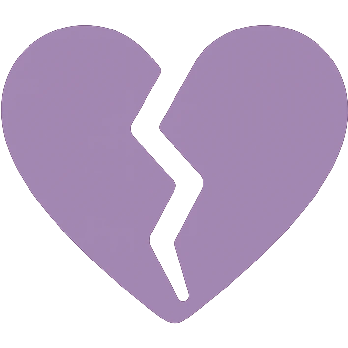A dull purple broken heart emoji