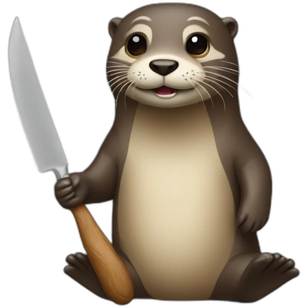 Loutre avec un couteau emoji