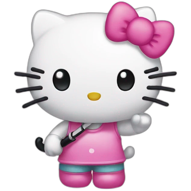 hello kitty with tong emoji