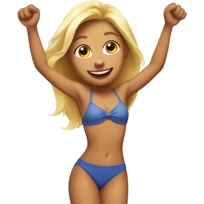 Blond girl dancing in bikini emoji