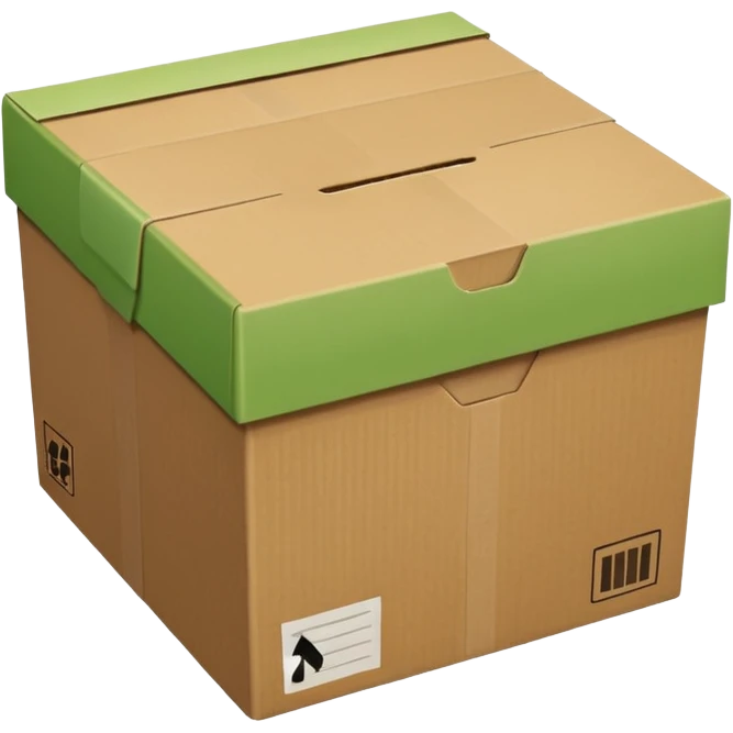 make delivery box in light green color  emoji