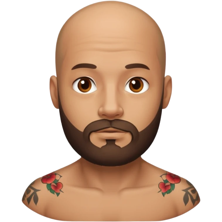 bald man with a beard and visible tattoo emoji