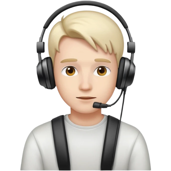 person watching YouTube videos, content creator with headphones emoji