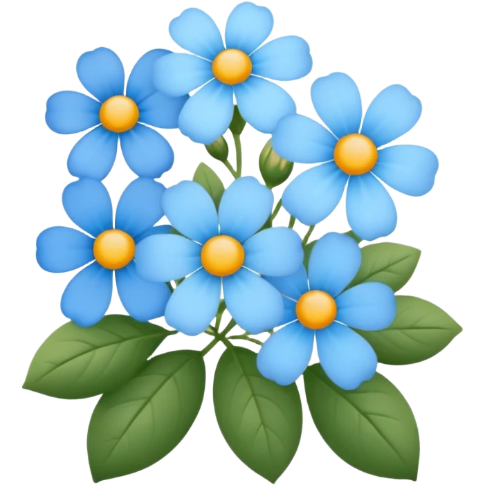 light blue small flowers cute  emoji