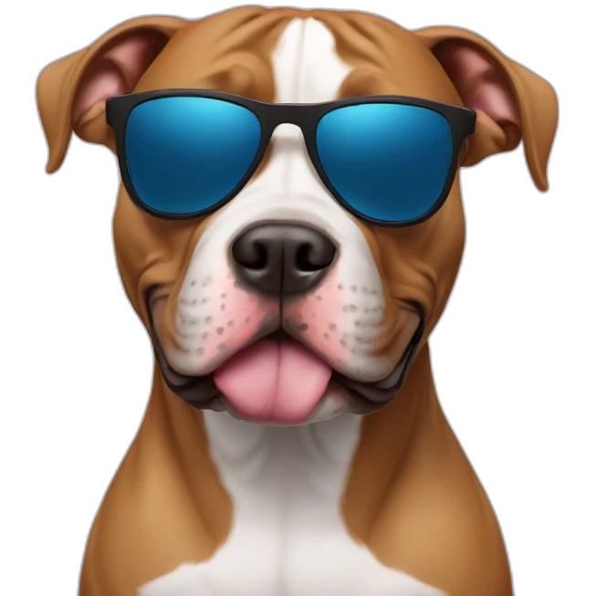Pitbull with sunglasses emoji