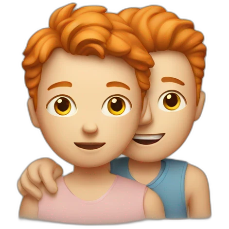 a ginger mother with his son emoji