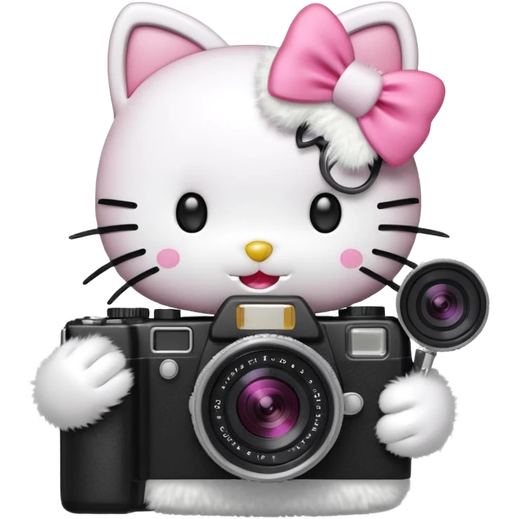 hello kitty with camera  emoji