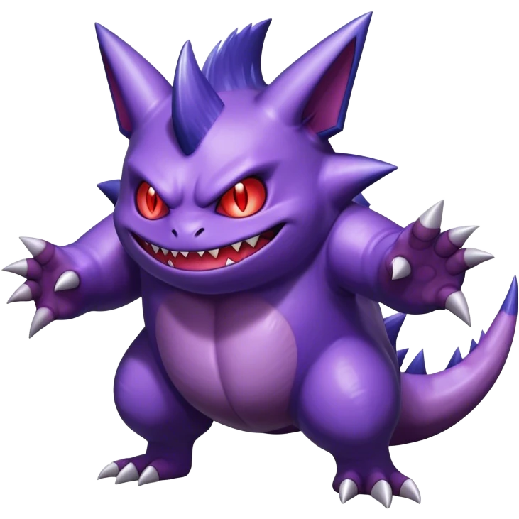 Shiny Dark Gengar-Haunter-Nidoking-fusion-hybrid full body emoji