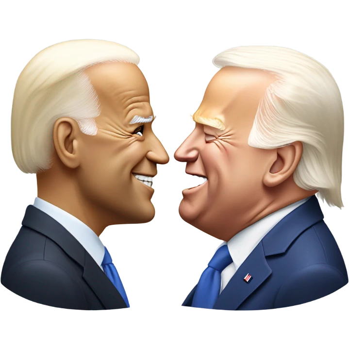 Joe Biden kissing Donald Trump emoji