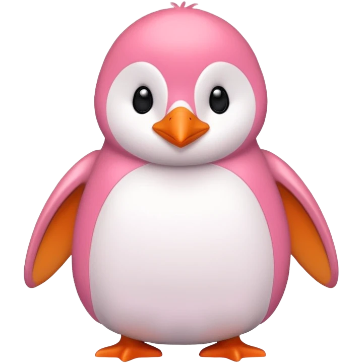 Pinkorangewhite penguin emoji
