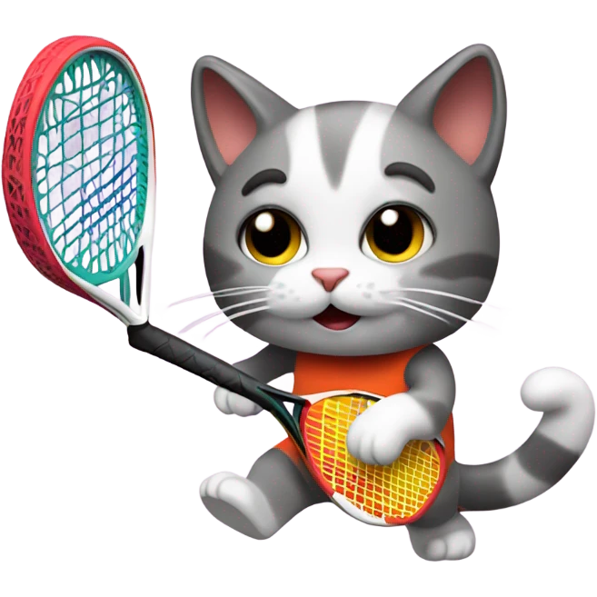 Cat playing padel emoji