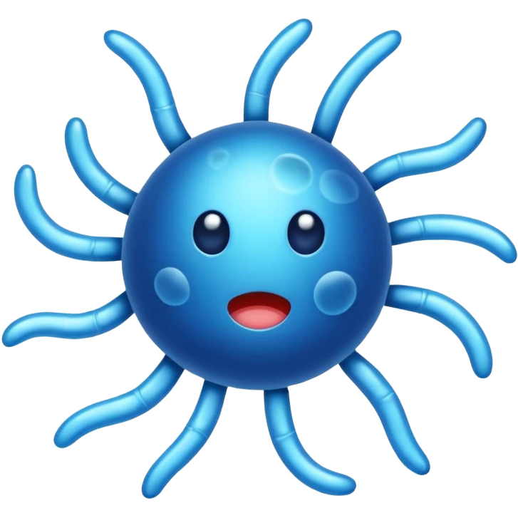 blue microbe germ icon emoji