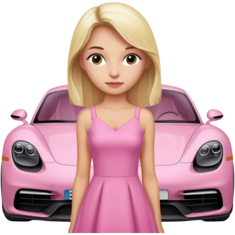 pink Porsche taycan blonde girl emoji