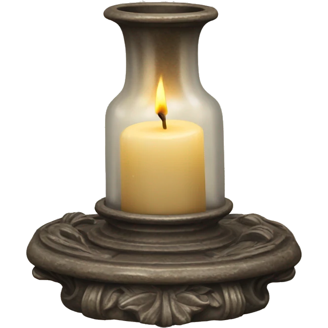 Antique candle holder with candle in it emoji