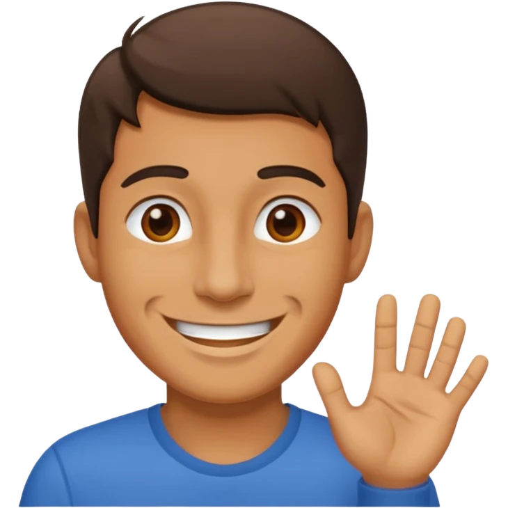 A man saying 6 7 emoji