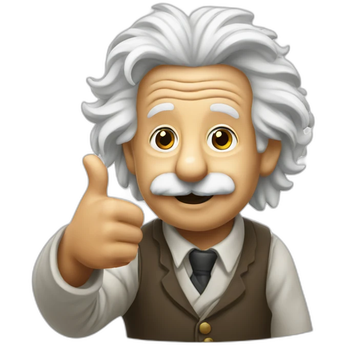 Einstein giving a thumbs up emoji
