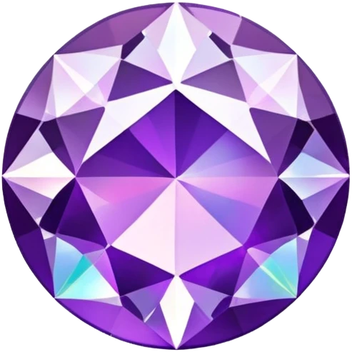Purple Holographic Round Diamond Charm emoji