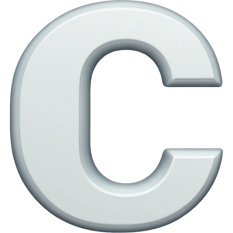 A white letter C with black background emoji