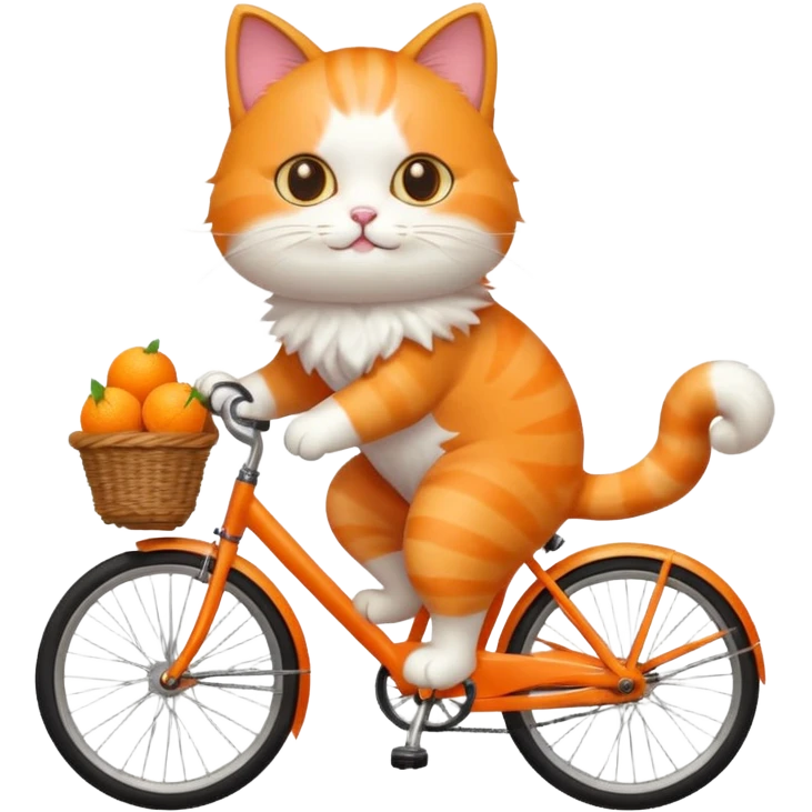 Eine Katze auf einem Fahrrad  kawaii  emoji