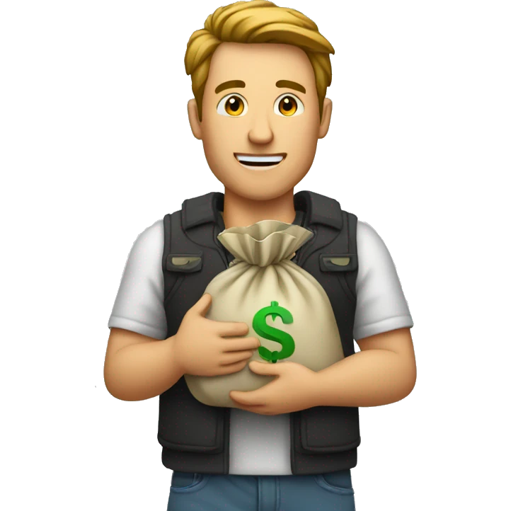 A man with a money bag in his hand  emoji
