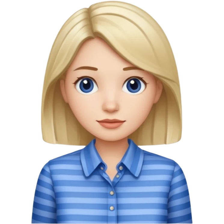 woman with blue Striped Shirt not a t shirt emoji
