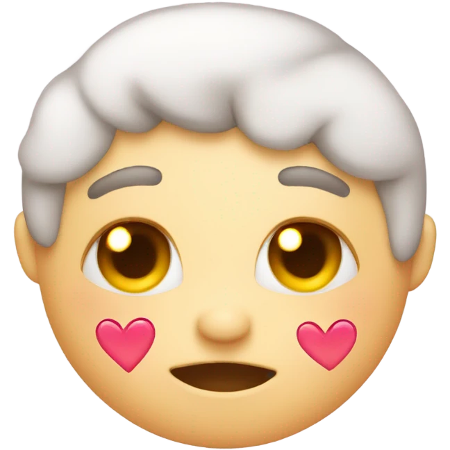 Blushed face with hearts coming out emoji