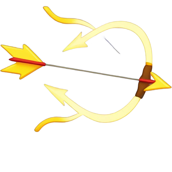 Bow and arrow shooting lightning bolts emoji