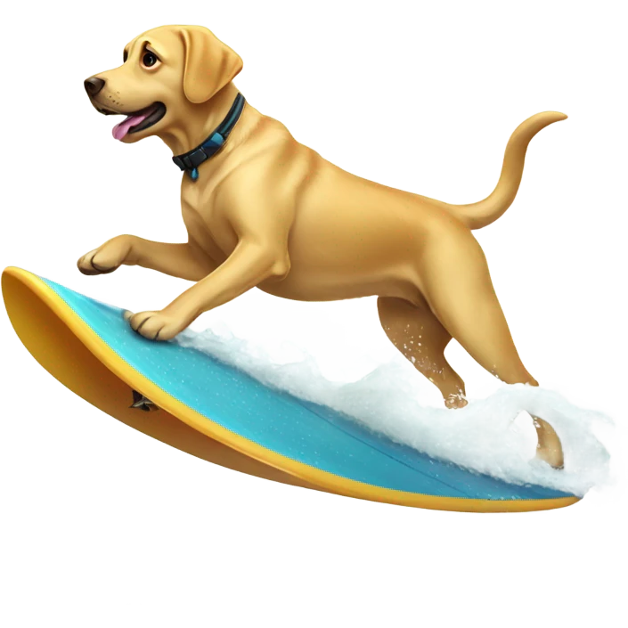 Golden lab surfing  emoji