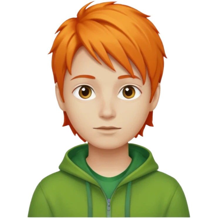 orange hair green outfit emoji