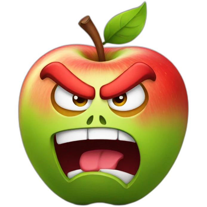 Angry apple emoji