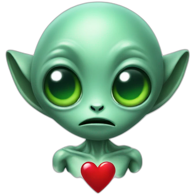 Alien with heart emoji