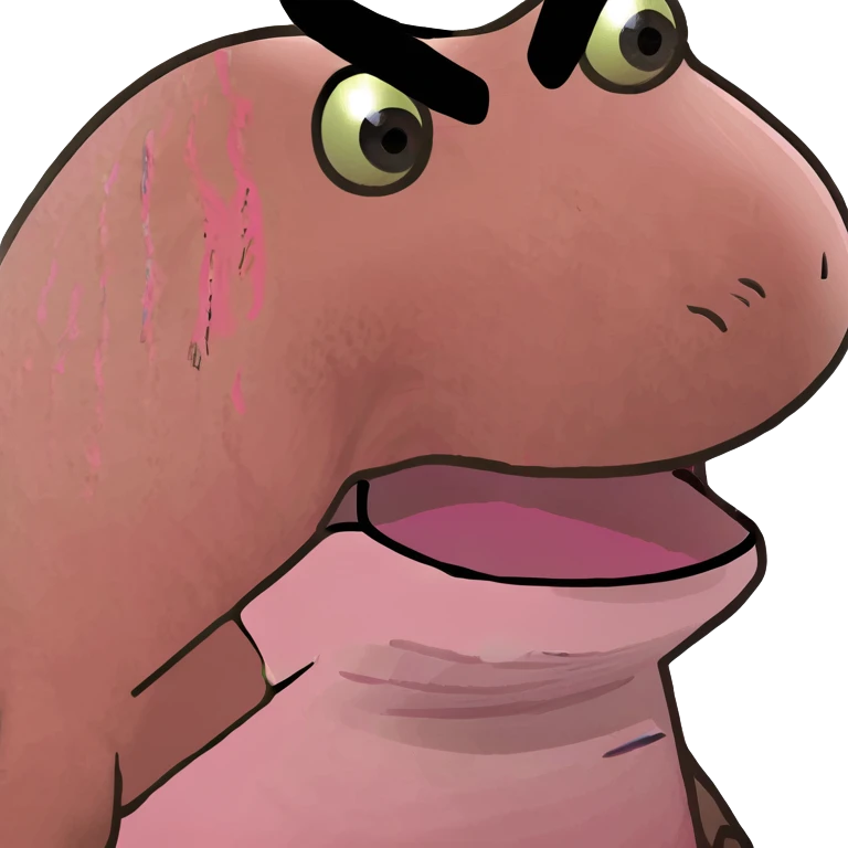 Angry pink dinosaur  emoji
