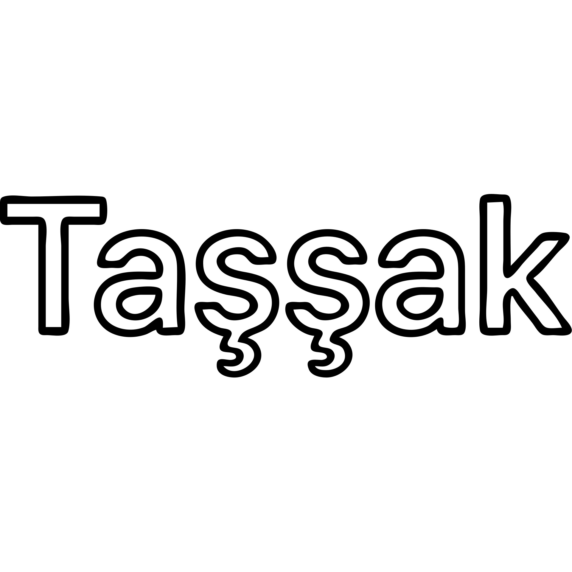 'Taşşak' word in a clean, minimal outlined icon style emoji