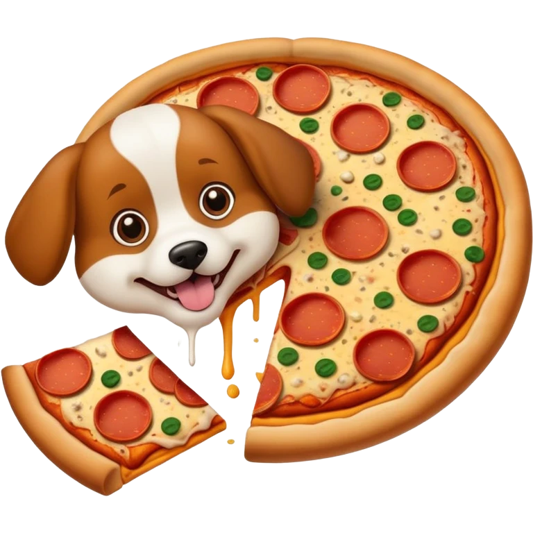 dog eating pizza  emoji
