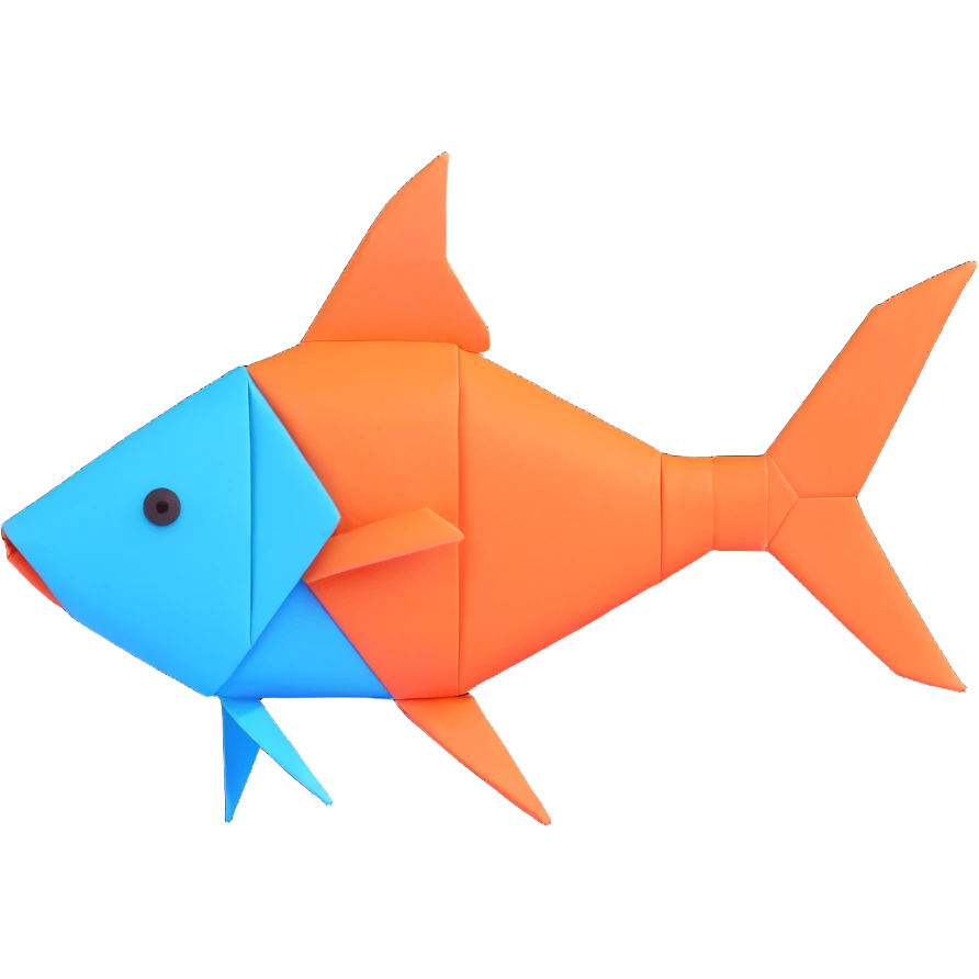 Un poisson origami emoji
