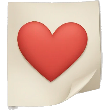 paper sheet with a heart  emoji