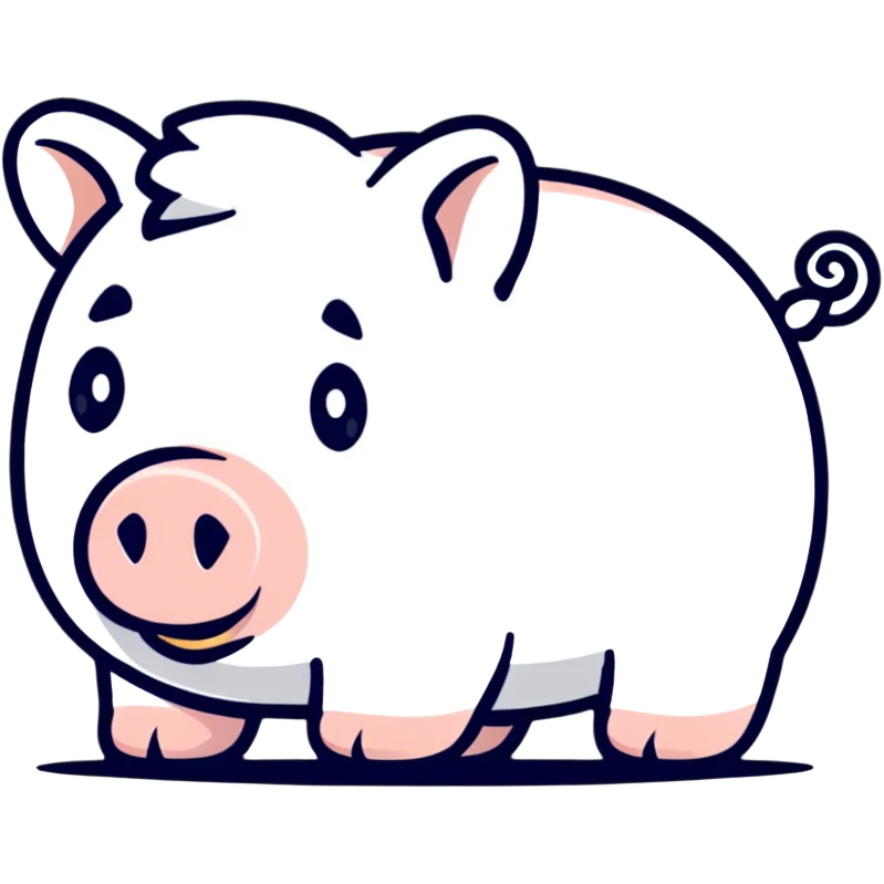 white piggy bank emoji