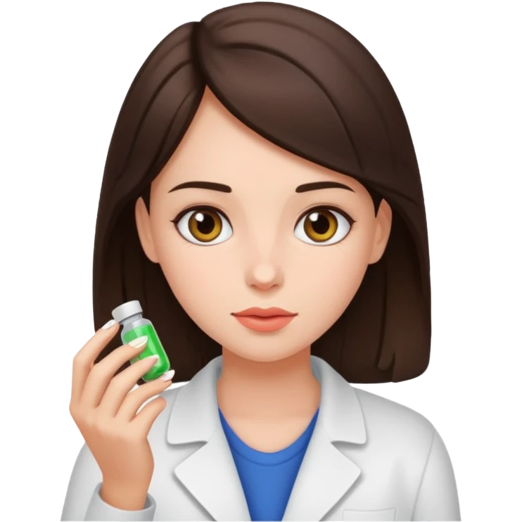 brunette girl taking pills  emoji