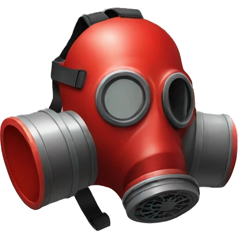 red gas mask emoji