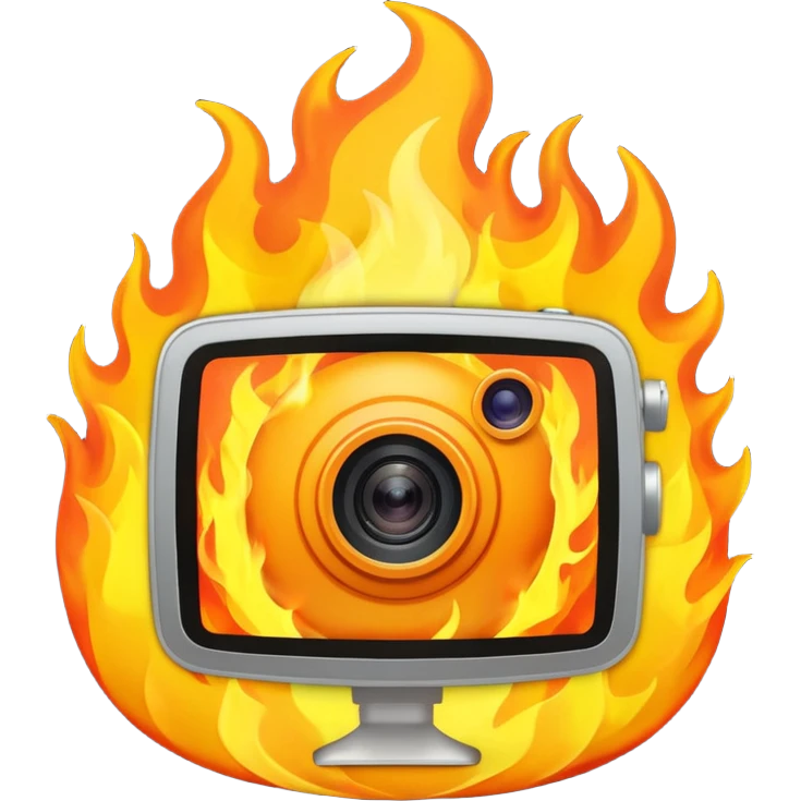 Web Cam on FIRE emoji