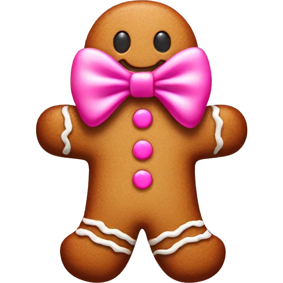 gingerbread man with pink bow emoji