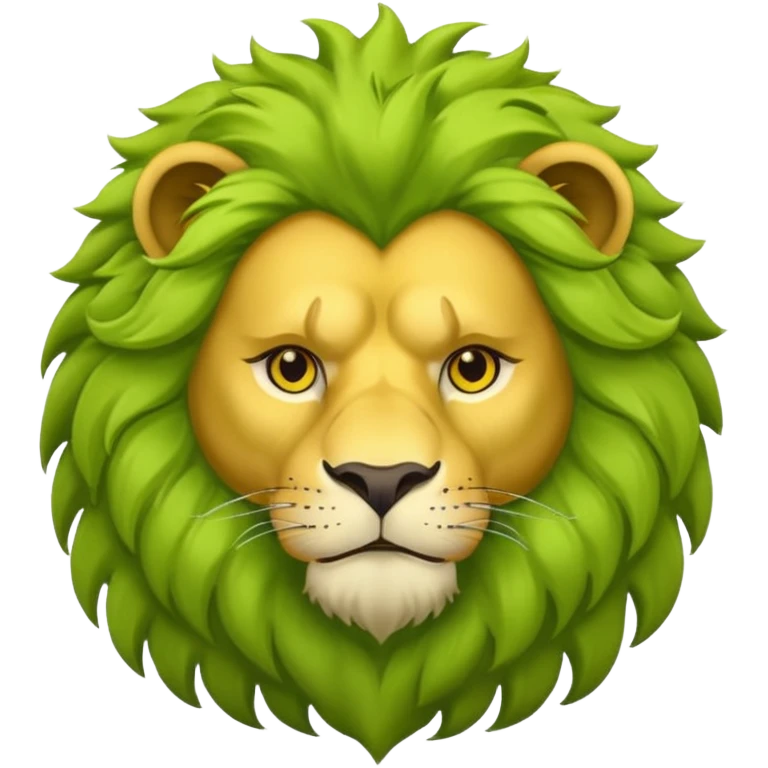 lime-colored lion emoji