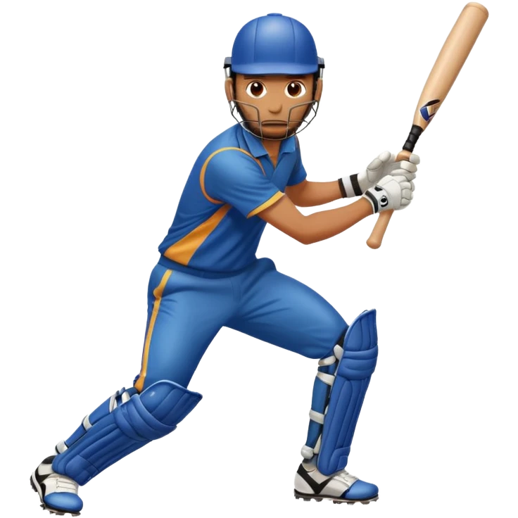 A man hitting a cricket ball with bat emoji